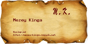 Mezey Kinga névjegykártya